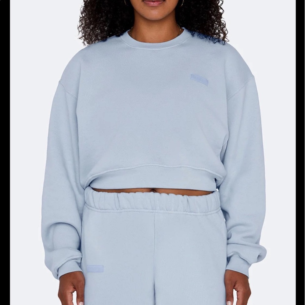 Set Active Cropped Pullover Sweatshirt in Frost